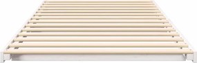 vidaXL Κρεβάτι δαπέδου Λευκό 90 x 210 cm Μασίφ ξύλο πεύκου