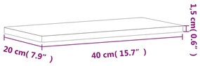 vidaXL Ράφι Τοίχου 40x20x1,5 εκ. από Μασίφ Ξύλο Οξιάς