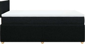 vidaXL Κρεβάτι Boxspring με Στρώμα Μαύρο 120x190 εκ. Υφασμάτινο