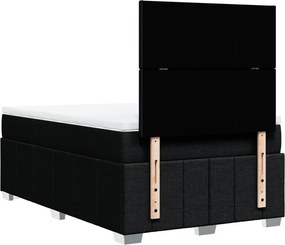 vidaXL Κρεβάτι Boxspring με Στρώμα Μαύρο 120x200 εκ. Υφασμάτινο