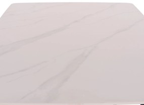 Τραπέζι RAVEN ΙΙ Κεραμικό TOP με Όψη Λευκό Μάρμαρο 160x80x74Υεκ. 160x80x74 εκ.