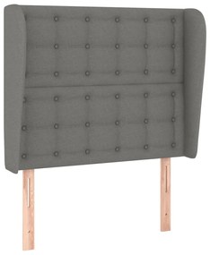 Κεφαλάρι με Πτερύγια Σκούρο Γκρι 83x23x118/128 εκ. Υφασμάτινο 3118365