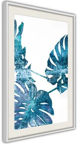 Αφίσα - Sapphire Monstera - 40x60 - Χρυσό - Με πασπαρτού