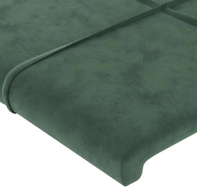 Πλαίσιο Κρεβατιού με Κεφαλάρι Σκ. Πράσινο 140x190 εκ. Βελούδινο - Πράσινο