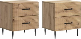 vidaXL Κομοδίνο 2 τεμ. Artisan Δρυς 43 x 34,5 x 47,5 εκ