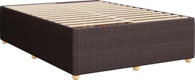 vidaXL Κρεβάτι box spring με στρώμα Σκούρο Καφέ 140 x 190 cm Ύφασμα