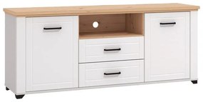Έπιπλο Τηλεόρασης Valencia TV 160 Λευκό - Artisan Oak - Λευκό Μάτ 161x41x66.5 εκ. 161x41x66.5 εκ.