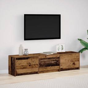 vidaXL Ντουλάπι τηλεόρασης με LED Παλιό ξύλο 162.5x34x40 εκ. Μηχανικά ξύλου