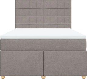 vidaXL Κρεβάτι Boxspring με Στρώμα Taupe 140x200 εκ. Υφασμάτινο