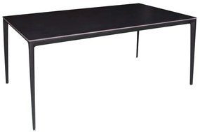 WOODWELL BARRET Τραπέζι Τραπεζαρίας - Κουζίνας, Alu Μαύρο, Επιφάνεια Sintered Stone Μαύρο 140x80x74cm ΕΜ835,3