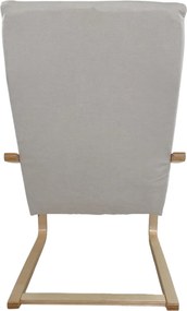 Πολυθρόνα ArteLibre NORDVIK Μπεζ/Φυσικό Ύφασμα/Ξύλο 60x71x105cm