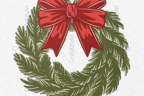 Σετ των 2 Intra απο ξύλο plywood 3mm-4mm πάχος - Χριστουγεννιάτικο στεφάνι 3D Lasercut &amp; Papercut Δίασταση 30x20 cm INTRAFABR-108873904