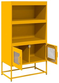 vidaXL Highboard Μουστάρδα κίτρινη 68x39x123 cm Χάλυβας