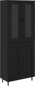 vidaXL Highboard 2 pcs Μαύρη Οξυά Επεξεργασμένο ξύλο