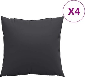 vidaXL Μαξιλάρια Καναπέ 4 τεμ. Μαύρο 40 x 40 εκ. Υφασμάτινα