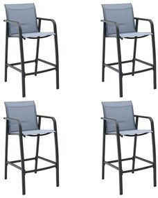vidaXL Καρέκλες Μπαρ Κήπου 4 τεμ. Γκρι από Textilene