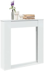 vidaXL Πλαίσιο Τζακιού Λευκό 100x20x100 εκ. από Επεξ. Ξύλο