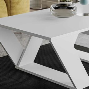 Τραπεζάκι σαλονιού Pipra Megapap χρώμα λευκό 110x60x40εκ.
