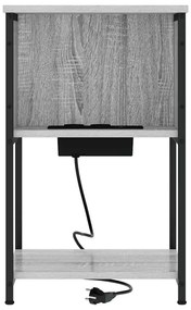 vidaXL Κομοδίνο Γκρι sonoma 38 x 31 x 61 εκ Επεξεργασμένο ξύλο