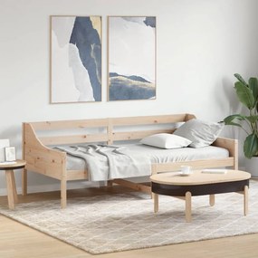 vidaXL Day Bed Φυσικό 90 x 200 cm Solid pine wood, Plywood slats