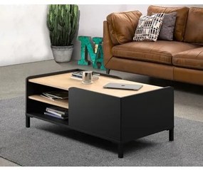 Epiplo World Amsterdam τραπεζάκι σαλονιού 106x60x42εκ. Natural chestnut Black BEST-15336202