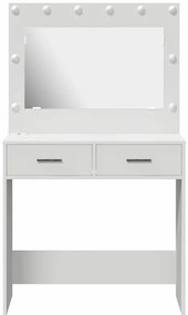 vidaXL Κομοδίνο με συρτάρι Λευκό 78.5 x 41 x 135 εκ Επεξεργασμένο ξύλο