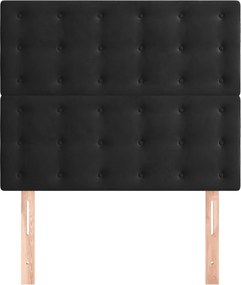 vidaXL Κεφαλάρι Μαύρο Βελούδινο 100x5x118/128 εκ.