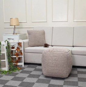 Πούφ Σκαμπό FL822 Fylliana Τετράγωνο Μπέζ 45x45x45εκ. 45x45x45 εκ.