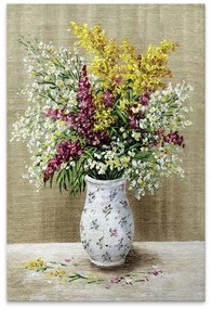 Πίνακας σε καμβά &quot;Flowers in Vase&quot; Megapap ψηφιακής εκτύπωσης 60x90x3εκ.
