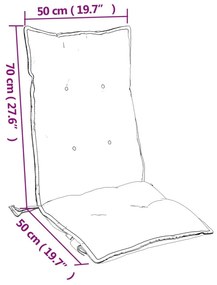 Μαξιλάρια Καρέκλας Ψηλή Πλάτη 6 τεμ. Μαύρο Καρό Ύφασμα Oxford - Πολύχρωμο