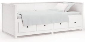 vidaXL Κρεβάτι ημέρας χωρίς στρώμα Λευκό 100x200 cm Στερεό ξύλο πεύκο