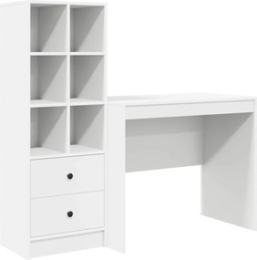 vidaXL Γραφείο με συρτάρι με ράφι με αποθήκευση 2 pcs Λευκό