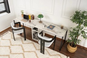 Γραφείο Μάρμαρο Freesia / Μαύρο TWIN 240x60x74