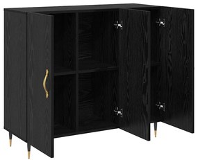 vidaXL Πλαϊνό γραφείο Μαύρο 90 x 34 x 80 εκ. Επεξεργασμένο ξύλο