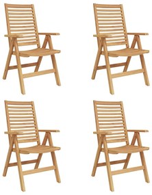 vidaXL Καρέκλα Κήπου 4 pcs Καφέ 52 x 64.5 x 108 εκ. Μασίφ ξύλο teak