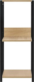 vidaXL Ραφιέρα Ίσια Μικρή Μαύρη/Δρυς 33,5x39,6x79,7 εκ. Επεξ. Ξύλο