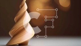 Intra Συλλεκτικό Ξύλινο Παζλ Plywood 4mm - Σπειροειδής ξύλινο γλυπτό χριστουγεννιάτικου δέντρου Σε Ξύλινο Κουτί - Διαστάσεις: 10x10 cm – 25 κομμάτια