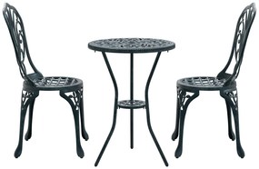 vidaXL Σετ Κήπου Bistro 3 τεμαχίων  Πράσινο Χυτοσίδηρος