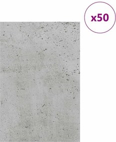 vidaXL Διακοσμητικά Πάνελ 50 pcs Σκυρόδεμα Γκρι 40 x 60 x 0.27 εκ
