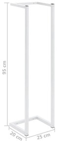 vidaXL Βάση για Πετσέτες Επιτοίχια Λευκή 25 x 20 x 95 εκ. Ατσάλινη