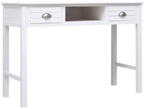 vidaXL Γραφείο Λευκό 108 x 45 x 76 εκ. από Μασίφ Ξύλο Παυλώνιας