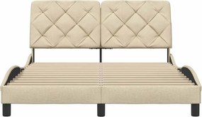 vidaXL Σκελετός Κρεβατιού Χωρίς Στρώμα Κρεμ 120x200 εκ. Υφασμάτινο