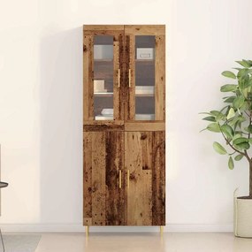 vidaXL Highboard Επιτοίχιο 2 pcs Παλαιό ξύλο 69.5 x 34 x 180 εκ.