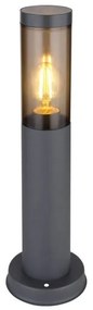 Επιδαπέδιο Φωτιστικό Κολώνα 1xΕ27 45cm IP54 Δύο Πρίζες Boston Ι Globo Lighting-3158SA-Ασημί 3158SA