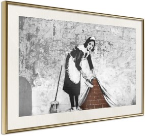 Αφίσα - Banksy: Sweep it Under the Carpet - 90x60 - Χρυσό - Με πασπαρτού