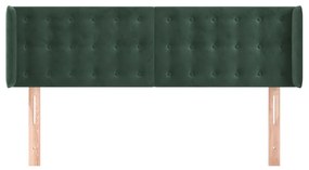 vidaXL Κεφαλάρι με Πτερύγια Σκούρο Πράσινο 147x16x78/88 εκ. Βελούδινο