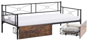 ΚΡΕΒΑΤΙ-ΚΑΝΑΠΕΣ BERNIE HM21120.01 ΜΑΥΡΟΣ ΜΕΤΑΛ. ΣΚΕΛΕΤΟΣ &amp; ΣΥΡΤΑΡΙΑ- ΓΙΑ 190x90εκ.