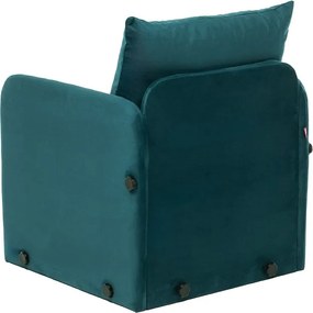 Πολυθρόνα-Κρεβάτι Πετρόλ Πράσινο SAGA SINGLE 68x70x66