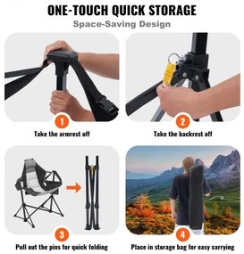 VEVOR Camping Chair Hammock Chair 300 lbs Load Capacity Hammock Folding Chair