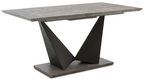 Τραπέζι Gordon Επεκτεινόμενο 093-000008 160-200x90x75cm Grey Cement - Black Mdf,Μέταλλο